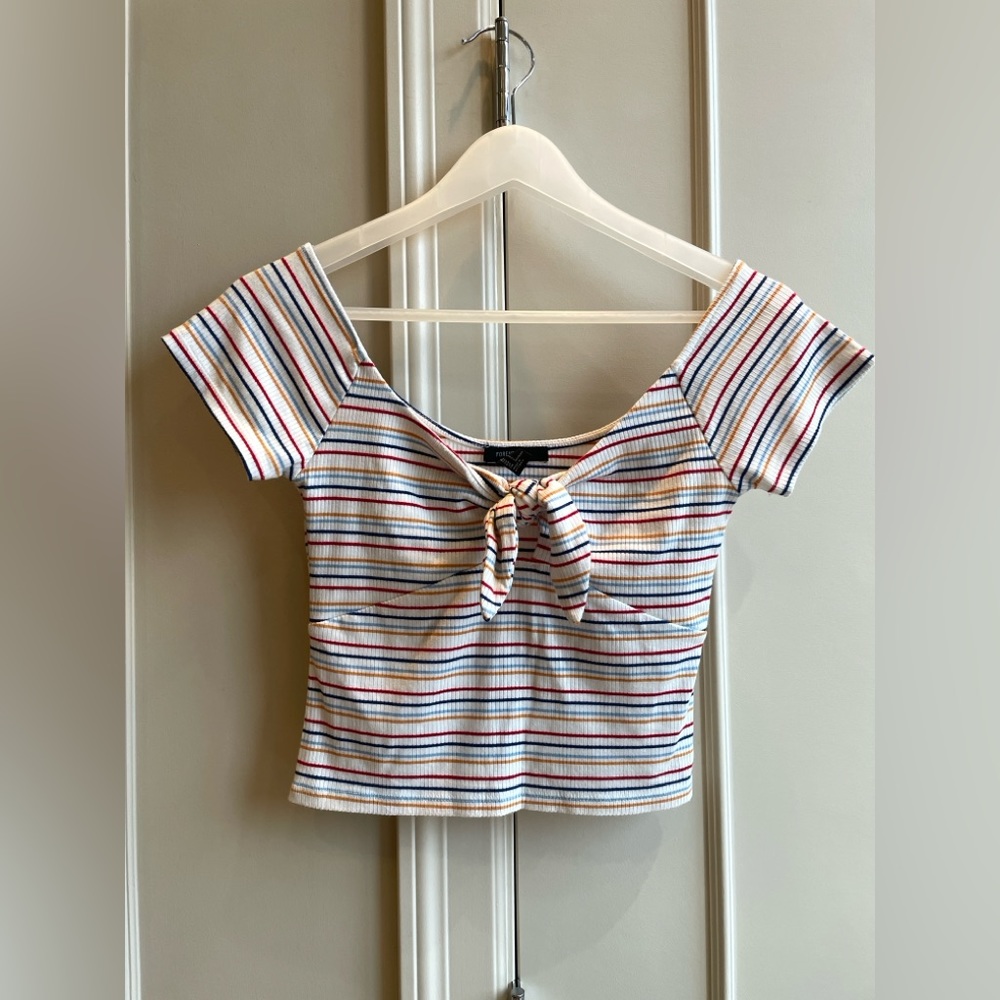 Forever 21 Multicoloured Striped Crop Top